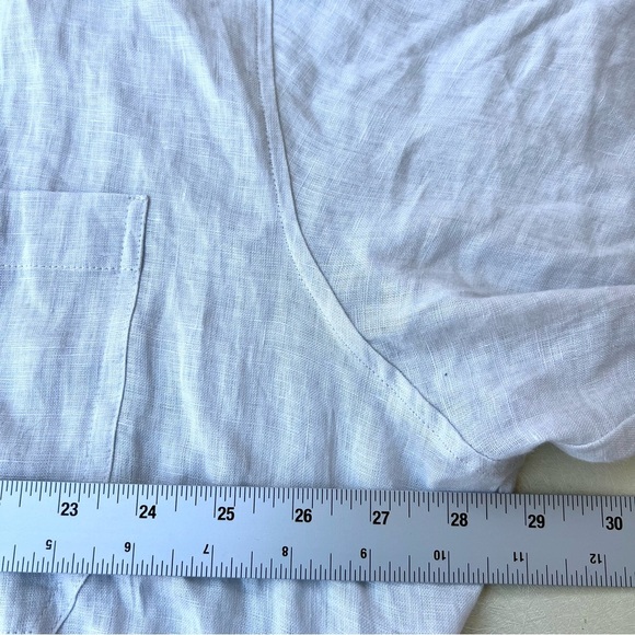 Magaschoni 100% Linen Blouse 3/4 Sleeve V-Neck Button Up Over size loose Size XL - Picture 5 of 8